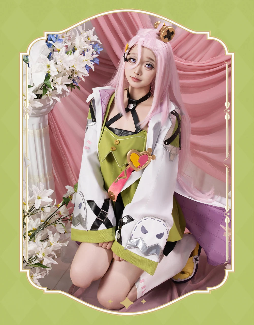 Genshin Impact Aino Cosplay Costume Wig Uniform Headwear Frog Backpack Clink-Clank Krumkake Craftshop Halloween for Women Girls