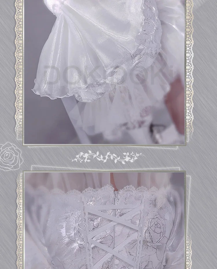 Kirakishou Cosplay Anime Rozen Maiden Cosplay DokiDoki-R Women Kirakishou Cosplay Lolita Gothic Dress White Lolita