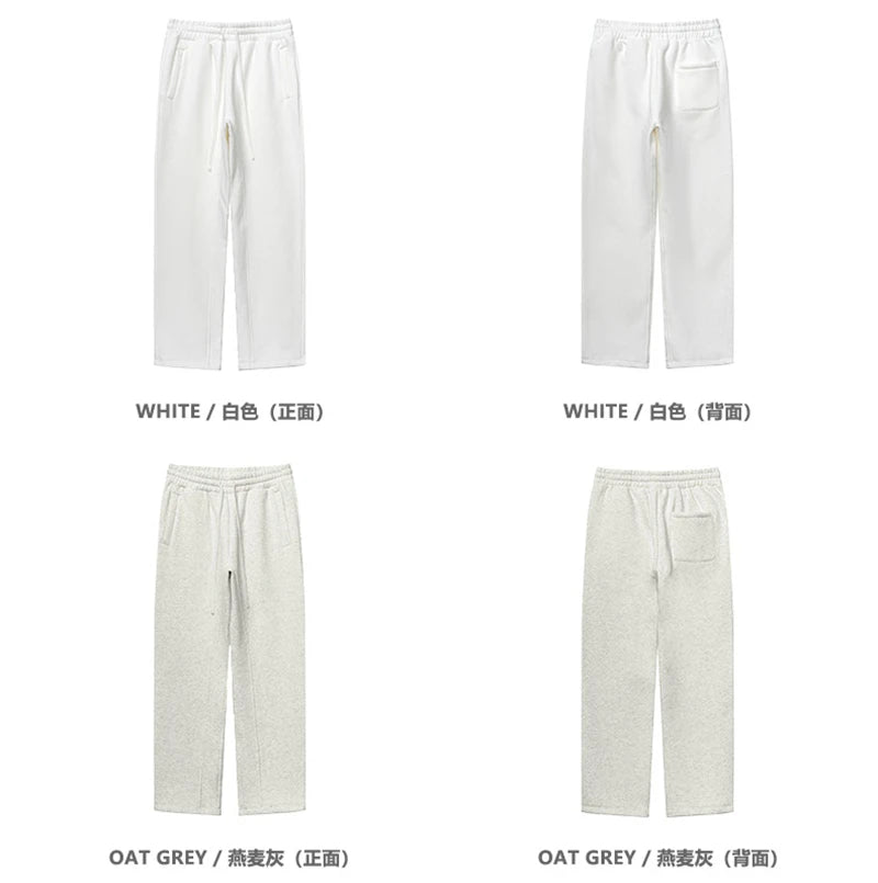 ZODF 345gsm Fleece Straight Pants for Men Unisex Loose Comfortable Sport Trousers Autumn Winter HY0864