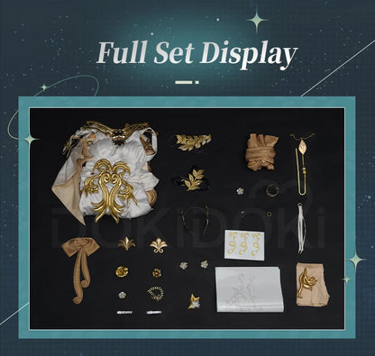 IN STOCK Aglaea Cosplay Costume Game Honkai: Star Rail DokiDoki-SR HSR Women Golden Gorgeous Dress Aglaea Halloween Wig