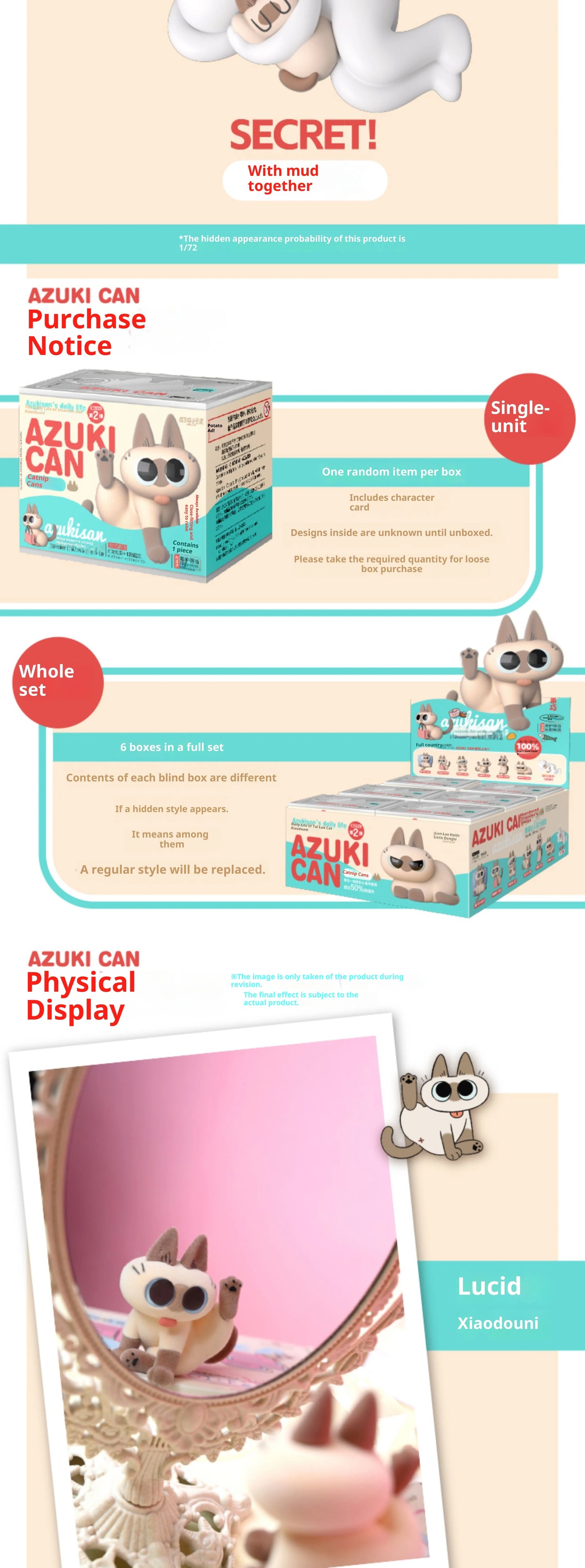 Authentic Siamese Cat Azuki Neko Periphery Plush Blind Box Cute Decoration Figure Second Series Girls Gift Handmade  New Style