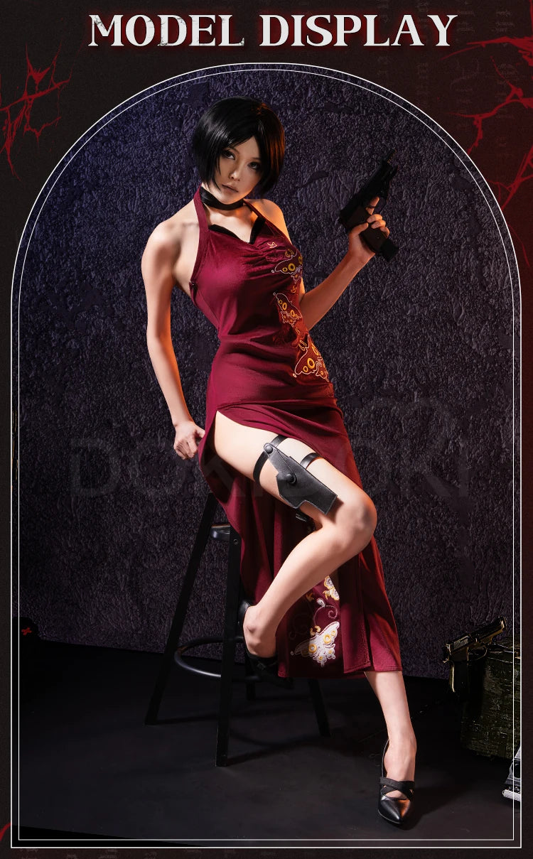 IN STOCK Adaa Wongg Cosplay Costume Game Cosplay【XS-3XL】DokiDoki-R Women Sexy Red Cheongsam Dress Plus Size