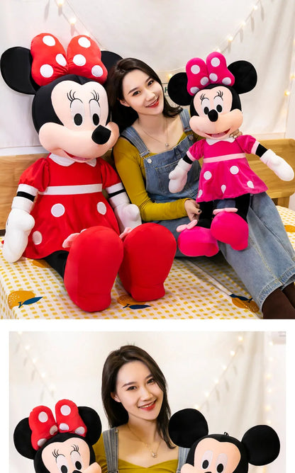 Disney 100cm Plush Mickey Minnie Doll Cartoon Cute Mouse Stuffed Toy for Kids Birthday Christmas Gift Large Hugging Pillow For