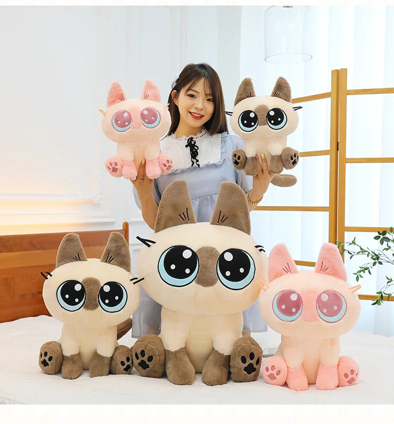 30-50cm Siamese Cat Animals Stuffed Doll Super Soft Home Office Decor High Quality Rabbit Toys Girls Boys Christmas Presents