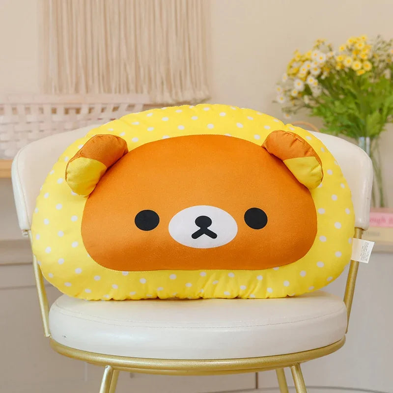 Kawaii Rilakkuma Throw Pillow Soft Back Cushion Sofa Bed Home Decor Cuddly Plushies Cartoon Sleeping Pillow Bedside Cushion