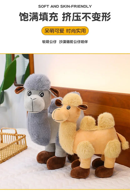 35/55cm Cute Cartoon Camel Plushies Doll Soft Stuffed Animals Plush Toys Home Decor Girls Sleeping Hug Pillow for Kids Xmas Gift