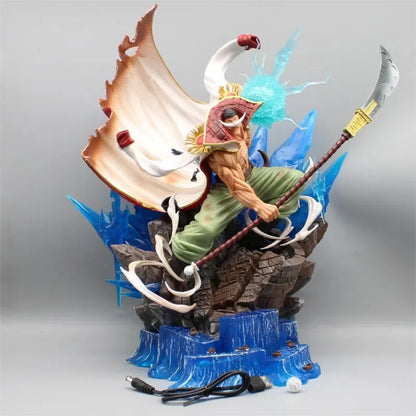 2025 38cm One Piece  Anime Figure Whitebeard Pirates Famous Naval Battle Scene Can Emit Light Peripheral Model Desktop Gift Toy