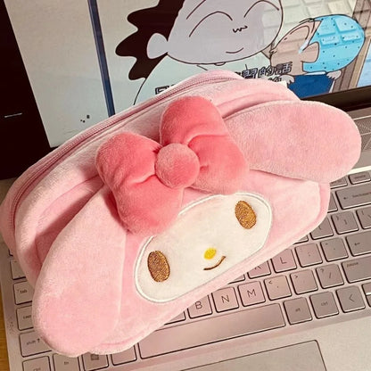 Large Capacity Storage Bags Plush Bag Kuromi My Melody Cinnamoroll BADBADTZ-MARU Cosmetic Bag High Quality Pencil Case Gift Girl