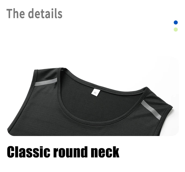 Chrlck Men’s Quick Drying Running Vest Breathable Mesh Sleeveless Gym Fitness Tank Top