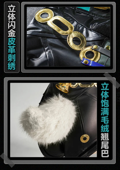 Zenless Zone Zero Lucia Cosplay Costume Wig Bodysuit Uniform Headwear Tail Spook Shack Halloween Party for Women Girls Outfit