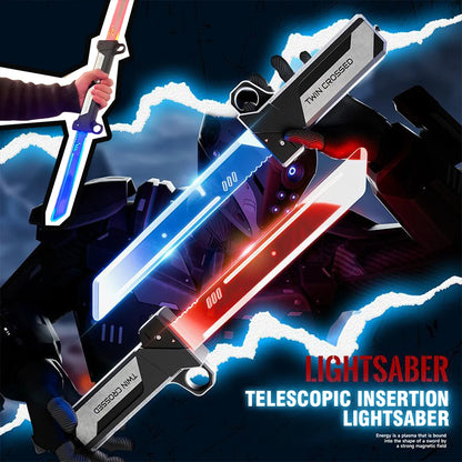Double-Bladed Lightsaber Toy with Light 2-in-1 Sword for Cosplay Role-Play Interactive Games Adults and Children