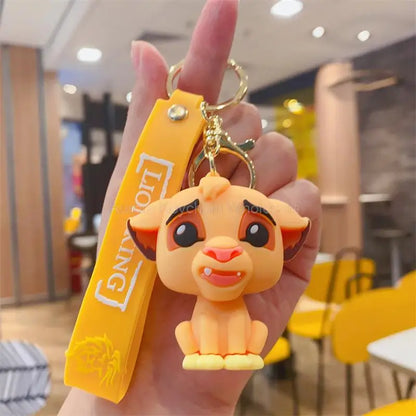 Anime Disney Keychain Cartoon The Lion King Mickey Mouse Minnie Lilo & Stitch Keyring Car Key Chain Pendant Kids Toys Gift