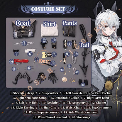 Wuthering Waves Zani Cosplay Costume Wig Uniform Metal Props Montelli Family Averardo Bank Ragunna Rinascita Halloween for Women