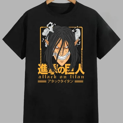 Men Attack on Titans Anime Oversize T shirt Women Short Sleeve Casual Tees Cotton Unisex Streetwear Cosplay Harajuku Casual Tops
