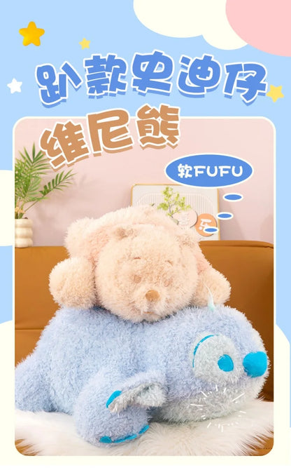 50/70cm Big Size Disney Stitch Pooh Bear Cartoon Anime Plush Stuffed Doll Room Decoration Stuffed Animal Pillow Ornamental Gift