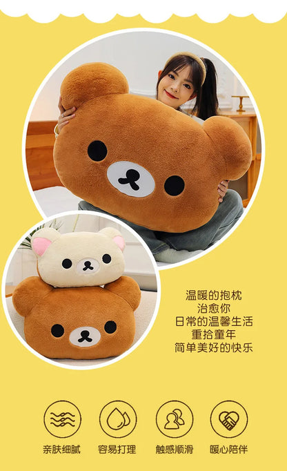 75CM Big Size Rilakkuma Kawaii Cartoon Anime Plush Stuffed Doll Room Decoration Plushies Pillow Cute Peluche Ornaments Gifts