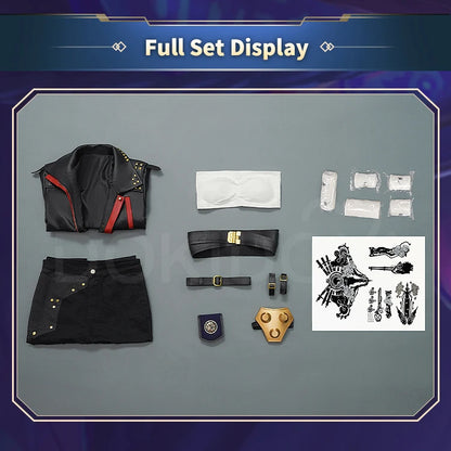 IN STOCK Vii Cosplay Costume Game Cosplay【S-3XL】DokiDoki-SR Women Suit Costume Cosplay Coat Black Suit Vii Tattoo Plus Size