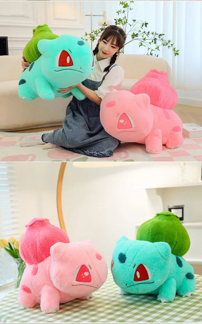 60cm Big Size Pokemon Bulbasaur Cartoon Anime Plush Stuffed Doll Garlic Frog Room Decorated with Cartoon Peluche Pillow Gift