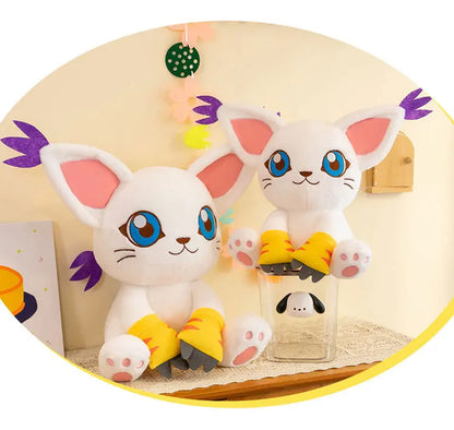 40-80CM Large Big Size Gatomon Plushies Tailmon Peluche Cartoon Anime Plush Comfortable Soft Doll Children's Ornament Toy Gifts