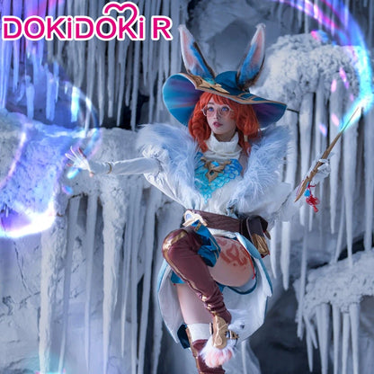IN STOCK Auroraa Kaynn Cosplay Costume Game Cosplay DokiDoki-R Women Auroraa Witch Costume Mace Hat Ears Props
