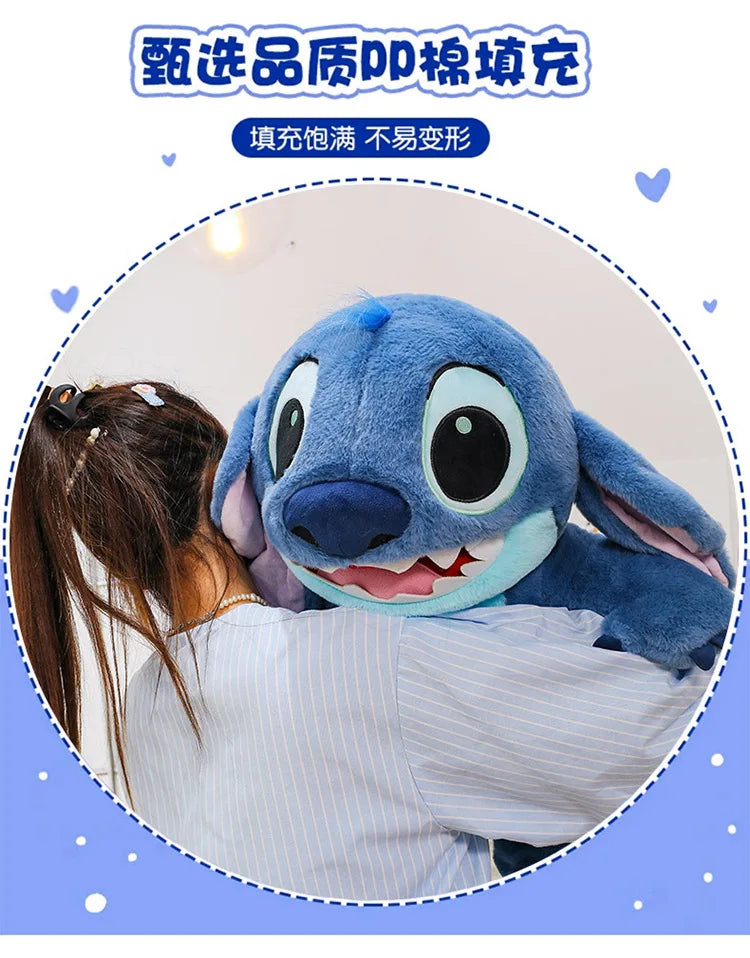 Disney Lilo & Stitch Plush Toys Kawaii Anime Plushie Dolls Open Mouth Stitch Soft Pillows Stuffed 30-60cm Gifts for Childrens