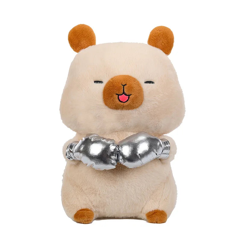 Plush Capybara Boxing Toy Stuffed Animal Cute Cuddly Pillow Decor for Kids Birthday Xmas Gift Wholesale Plush Toy Stuffed Animal