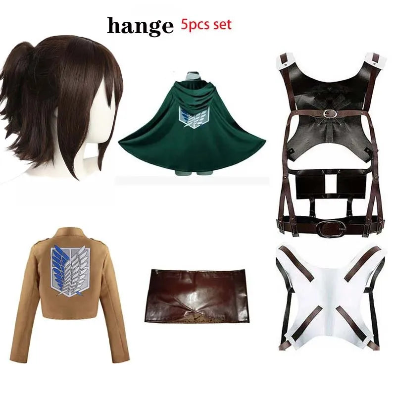 Attack On Titan Levi Ackerman Cosplay Set Adult Cotton Polyester