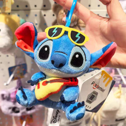Disney Toy Story Stitch Kawaii Plush Toys Guitar Cartoon Stuffed Anime Bag Keychain Pendant Car Keyring Birthday Christmas Gifts