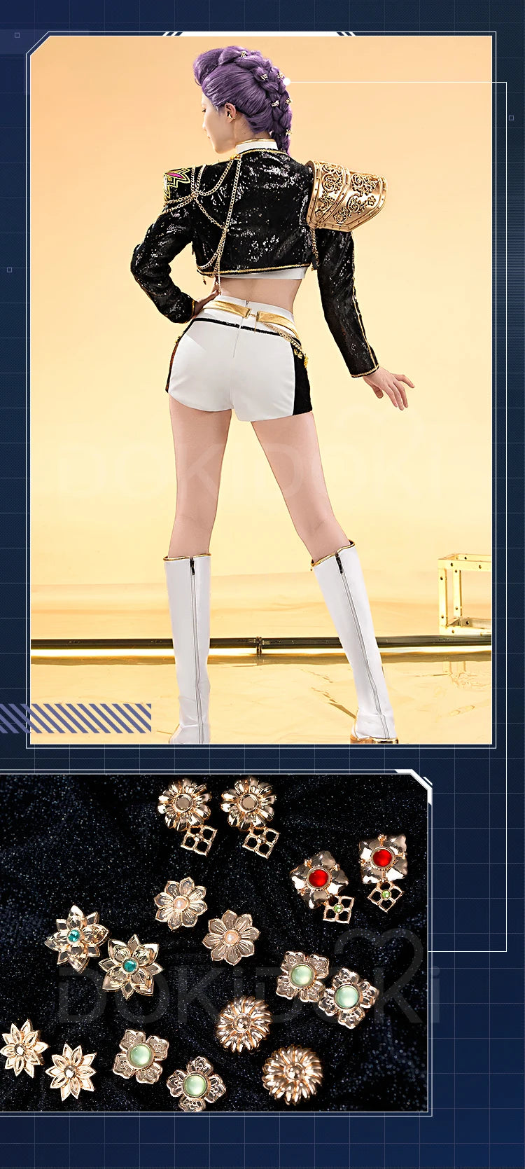 【Last Batch】IN STOCK Rumii Miraa Zoeyy Cosplay Costume【S-3XL】DokiDoki-SR Women Golden Costume Rumii Cosplay Suit Plus Size