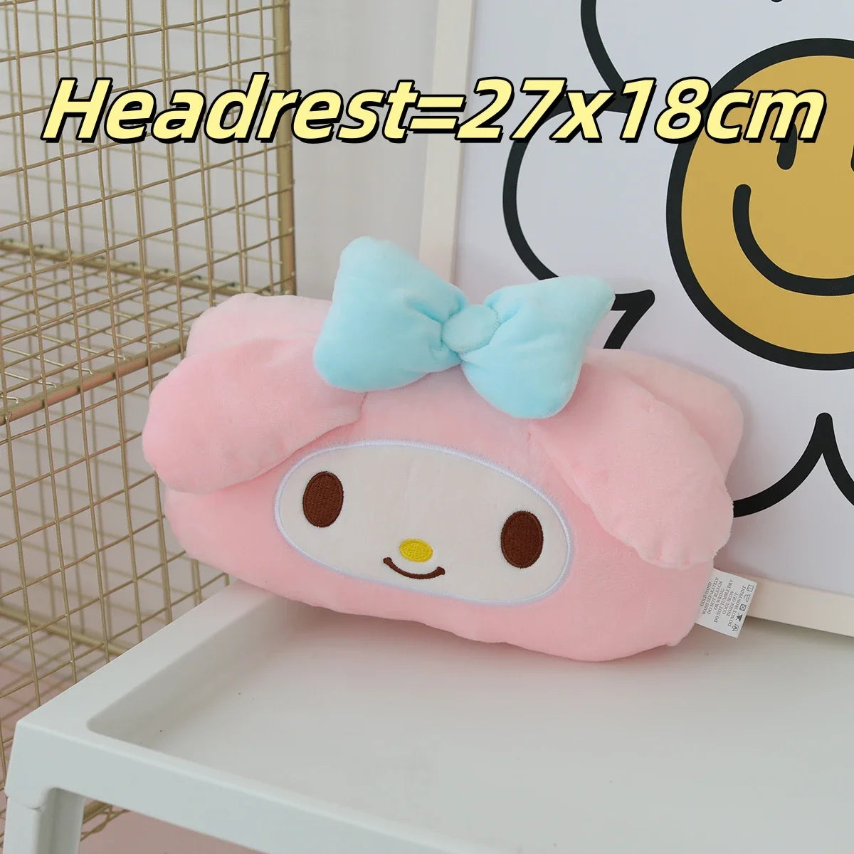 Kuromi My Melody Pillow Stuffed Anime Kuromi Car Headrest Safety Seat Belt Cover Cushion Cartoon Car Decoration Girl Gifts