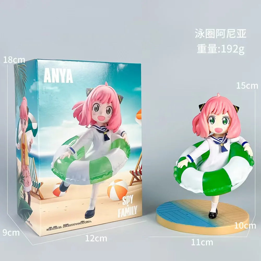 Anime Spy×Family Action Figures Anya Forger Summer Swimsuit Figurine Dolls Model Cute Toy PVC Collectible Ornament Birthday Gift