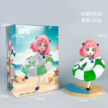 Anime Spy×Family Action Figures Anya Forger Summer Swimsuit Figurine Dolls Model Cute Toy PVC Collectible Ornament Birthday Gift