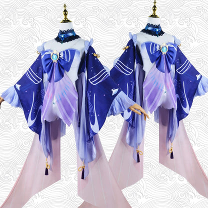 Genshin Impact Sangonomiya Kokomi Cosplay Costume Set Polyester Nylon