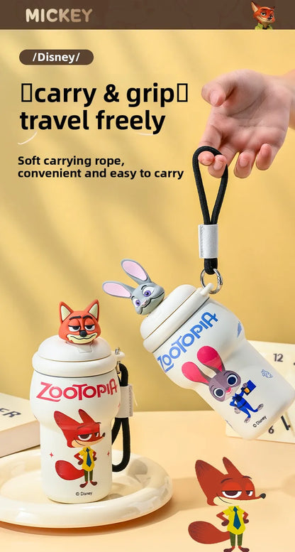 Anime Figure Stitch Coffee Mug Student Thermos Mug 350ml Thermos Cup Mickey Nick Judy Thermal Water Bottle Vacuum Flasks Gift