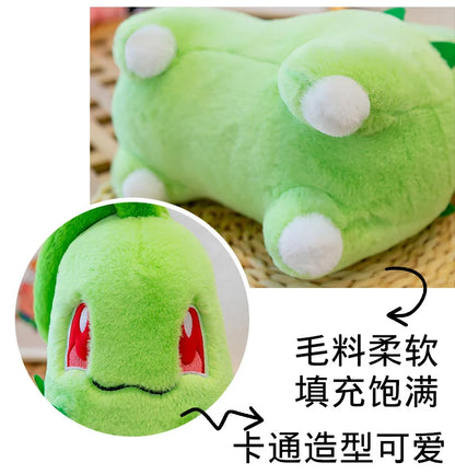 45/60/80cm Big Size Pokemon Chikorita Cartoon Anime Plush Stuffed Doll Room Decoration Plushies Pillow Ornaments Children's Gift