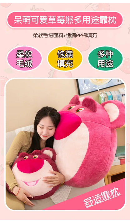 65cm Disney Toy Story 4 Strawberry Bear Cute Girl Heart Bear Backrest Plush Toy Doll Pillow Doll Cushion with Strawberry Flavor