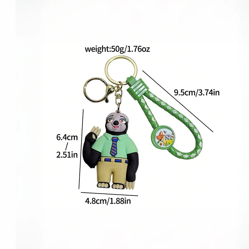 Disney Zootopia Toys Durable Keychian Action Figures Judy Hopps Emmitt Otterton Man Women Kids Car Keyring Girl Birthday Gift
