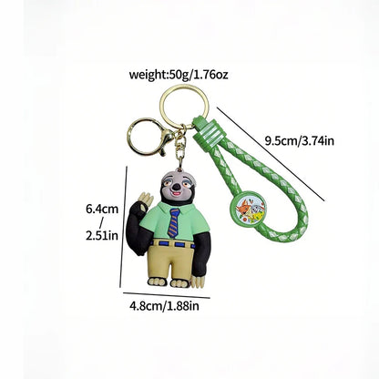 Disney Zootopia Toys Durable Keychian Action Figures Judy Hopps Emmitt Otterton Man Women Kids Car Keyring Girl Birthday Gift