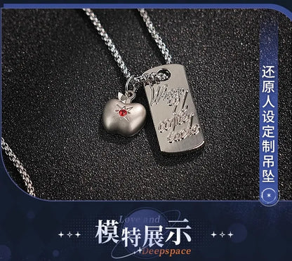 iCoser Love and Deepspace Caleb Cosplay Costume Wig Flying Jacket Uniform Necklace Halloween Party for Women Men Carnival Props