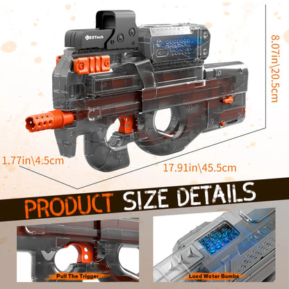 Yuizukeot Electric Gel Gun Transparent Black Lithium Battery
