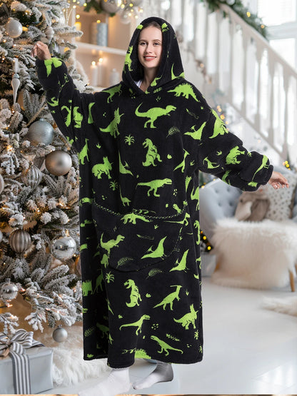 Women Hoodies Winter Clothes Flannel Panda Avocado Long Tops Oversized Blanket Hoodie for Men Home Wear Casual Korean Hoodie