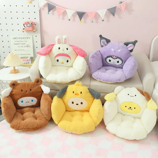 Sanrio Comfortable Seat Cushion For Chair Kuromi My Mleody Hello Kitty Back Cushion Stuffed Anime Sitting Cushion Gifts Girl