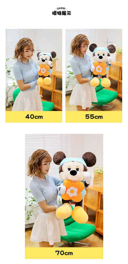 Large Size 80cm New Minnie Mickey Mouse Couples Doughnut Kawaii Movies Stuffed Plush Toy Doll Birthday Girlfriend Girl Xmas Gift