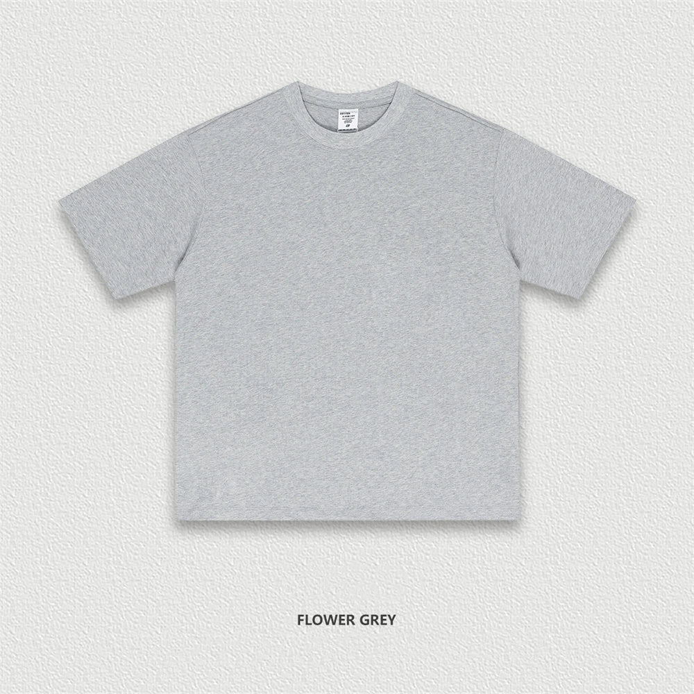 ZODF New 2025 Men Basic Solid 255gsm Cotton T-Shirts Unisex Loose Breathable Comfortable T Shirt Brand Clothes HY0973