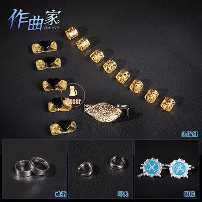 Identity V Clear Rationality Cosplay Costume Wig Composer Frederick Kreiburg Uniform Headwear Halloween for Women Men Carnival