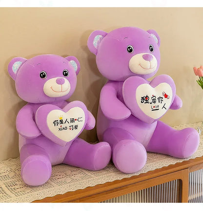 Soft Plush Doll for Children Girlfriend and Wife Heart Little Bear Stuffed Animal Bear Plush Toys Women Valentines Day Gift
