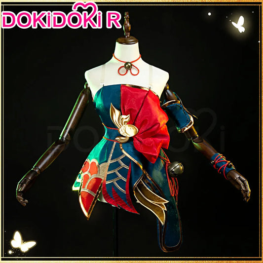 IN STOCK Ahrii Cosplay Costume Game Cosplay DokiDoki-R Ahrii Skin Sexy Women Dress The Nine-Tailed Fox Ears Halloween Costume