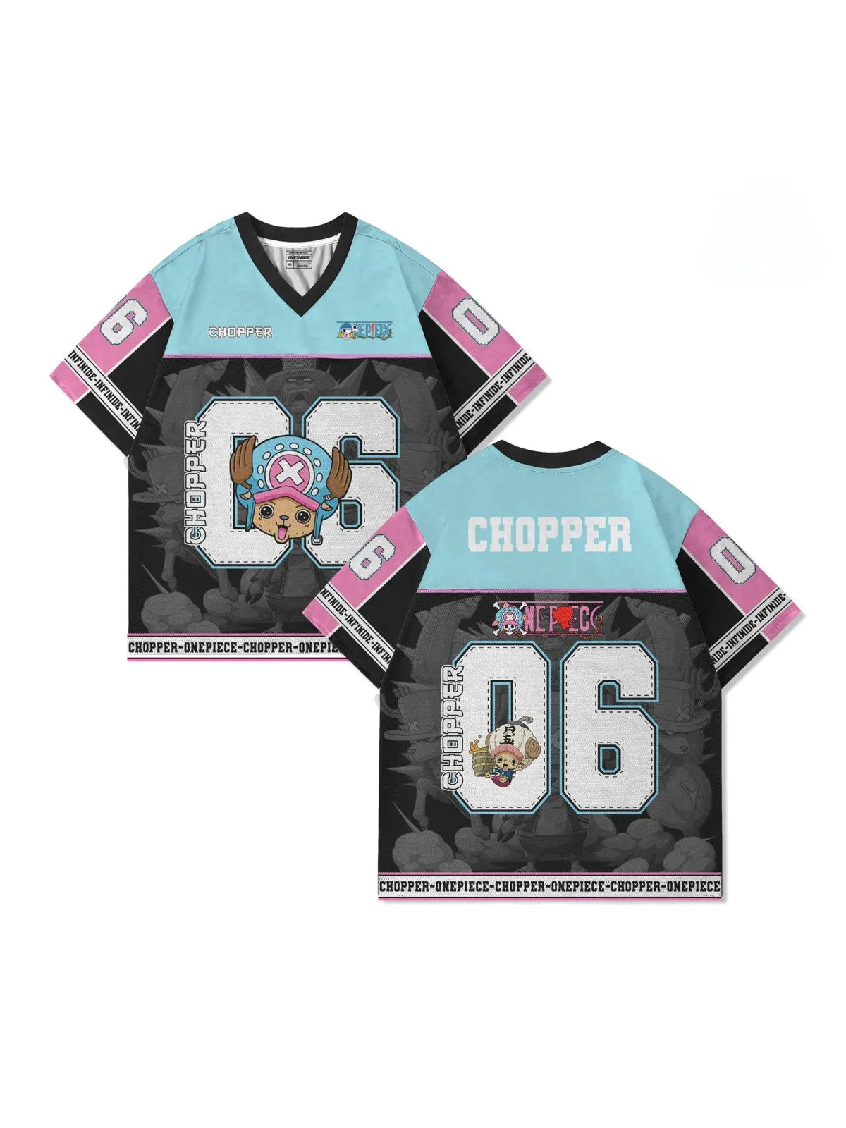 06 Jersey One Piece Tony Tony Chopper Anime Style Kpop Baseball Hockey T-shirt Fashion Streetwear Anime Daily Unisex Tops Tees