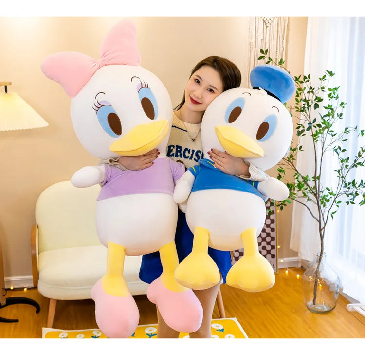 Disney Donald Duck Daisy Giant Plush Dolls Hot Toys Kawaii Soft Pillow Stuffed Animal Couple Dolls Birthday Xmas Gifts for Kids