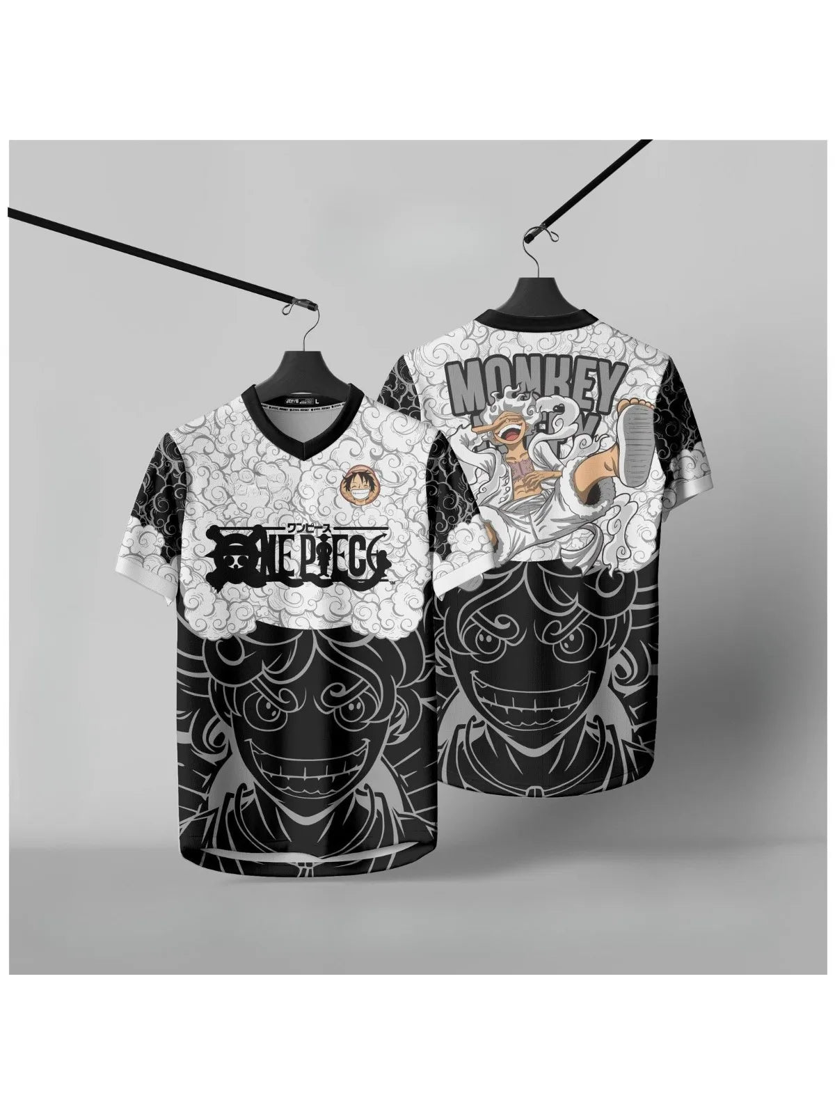 Jersey One Piece MONKEY D LUFFY Anime Korean Style Kpop Baseball Hockey T-shirt Fashion Streetwear Anime Daily Unisex Tops Tees